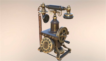 老式电话生活用品电话,老旧,艺术品gltf,glb模型下载，3d模型下载