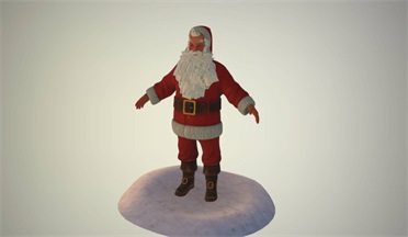 圣诞节的圣诞老人人物圣诞老人,人物gltf,glb模型下载，3d模型下载