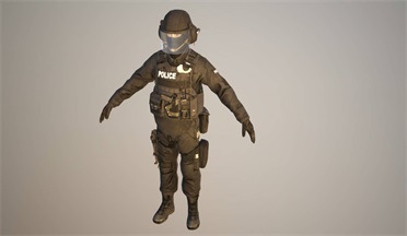 德国特警人物特警,警察gltf,glb模型下载，3d模型下载
