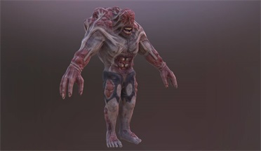 僵尸绑定猎人人物怪物,僵尸,游戏gltf,glb模型下载，3d模型下载