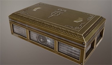 金盒生活用品装饰品,盒子,金色gltf,glb模型下载，3d模型下载
