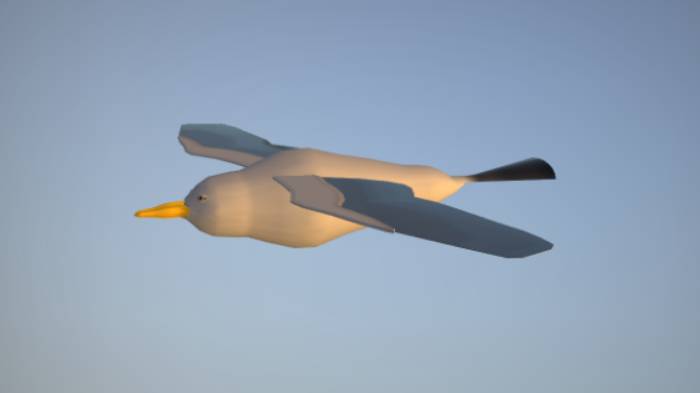 海鸥动物动物,鸟,海鸥gltf,glb模型下载，3d模型下载