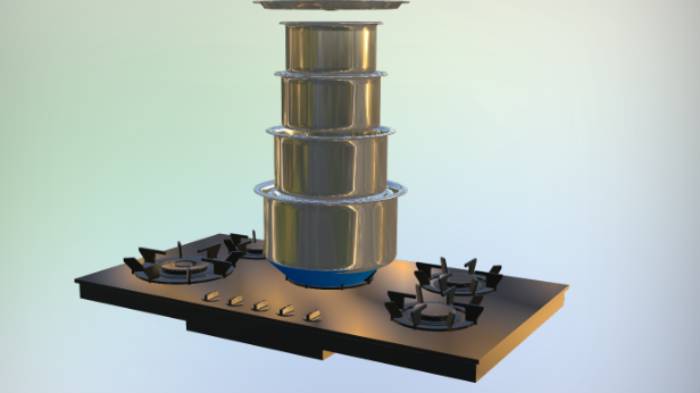 不锈钢煤气灶gltf,glb模型下载，3d模型下载