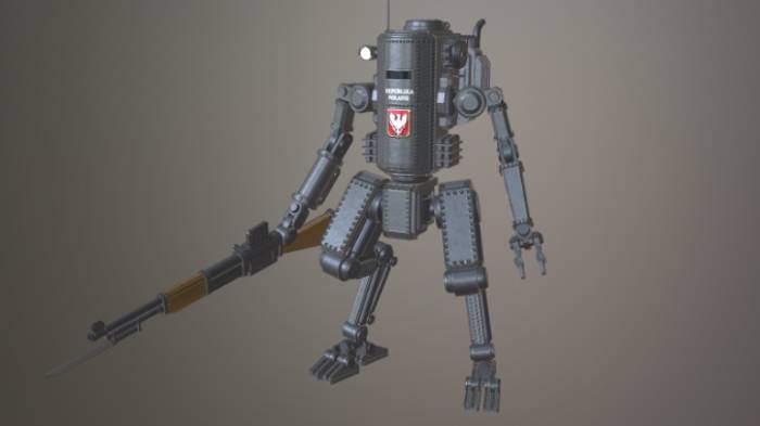 侦查机甲机器人人物机器人,机甲gltf,glb模型下载，3d模型下载