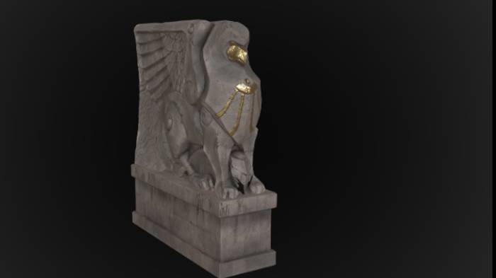 狮鹫雕像文物雕塑雕塑,狮鹫雕像,文物gltf,glb模型下载，3d模型下载
