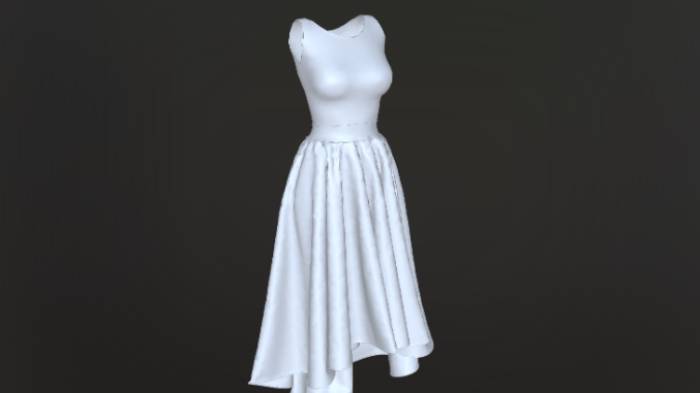 白裙子生活用品白裙子,衣服,女性gltf,glb模型下载，3d模型下载