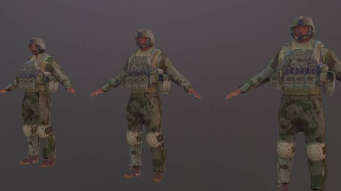 军人模型人物军人模型,士兵gltf,glb模型下载，3d模型下载