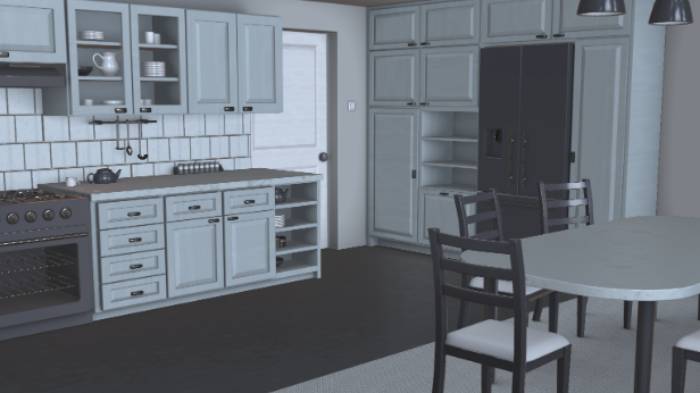 厨房橱柜gltf,glb模型下载，3d模型下载