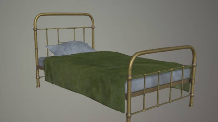 旧床家具家具,床gltf,glb模型下载，3d模型下载