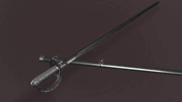 高地军官剑一级分类武器,高地军官剑gltf,glb模型下载，3d模型下载