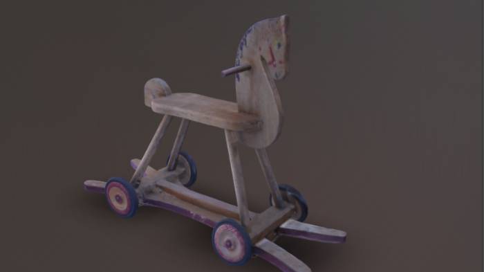 带轮子的摇马生活用品木马,玩具,儿童玩具gltf,glb模型下载，3d模型下载
