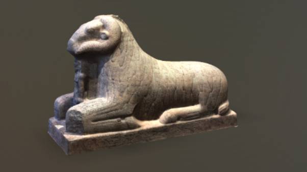 公羊雕塑文物雕塑动物,雕塑gltf,glb模型下载，3d模型下载