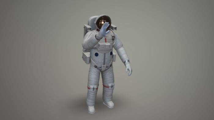 太空服循环动画宇航员角色飞机航天卡通,科幻,宇航员gltf,glb模型下载，3d模型下载
