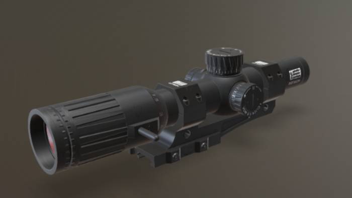 etoech8倍镜武器望远镜,武器gltf,glb模型下载，3d模型下载