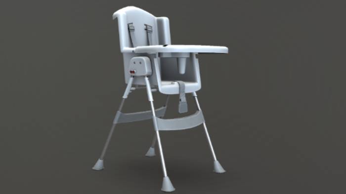 婴儿高脚椅家具椅子,婴儿高脚椅gltf,glb模型下载，3d模型下载