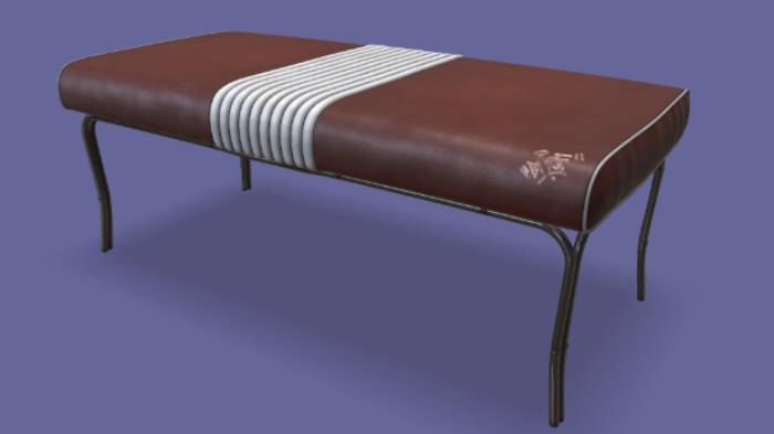 复古长凳家具家具,凳子,软包gltf,glb模型下载，3d模型下载