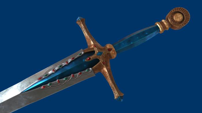 骑士之剑武器武器,骑士之剑gltf,glb模型下载，3d模型下载