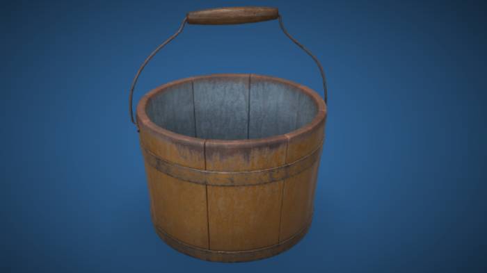水桶生活用品水桶,工具gltf,glb模型下载，3d模型下载