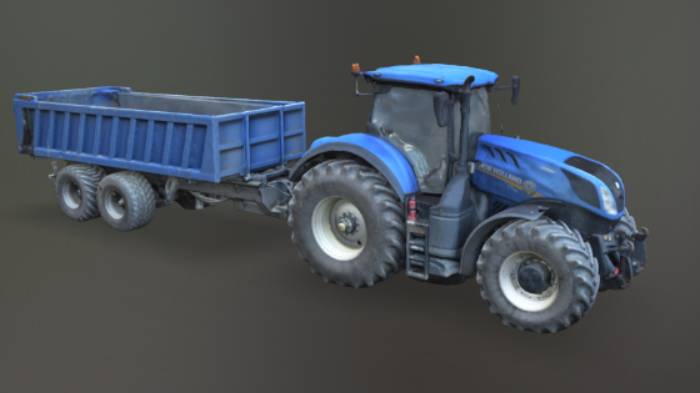 农用拖拉机车辆汽车,拖拉机,农具gltf,glb模型下载，3d模型下载