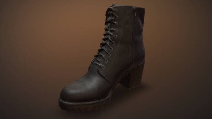 女式皮靴生活用品女式皮靴,鞋子gltf,glb模型下载，3d模型下载