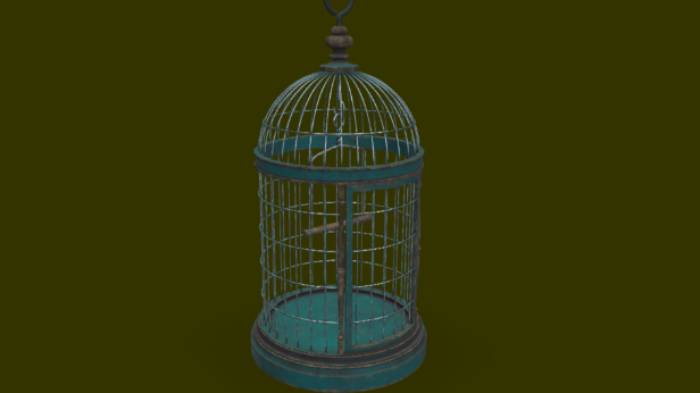 鸟笼生活用品鸟笼,家具gltf,glb模型下载，3d模型下载
