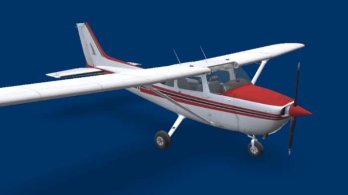  塞斯纳 175 天鹰飞机航天飞机, 塞斯纳 175 天鹰,航空gltf,glb模型下载，3d模型下载