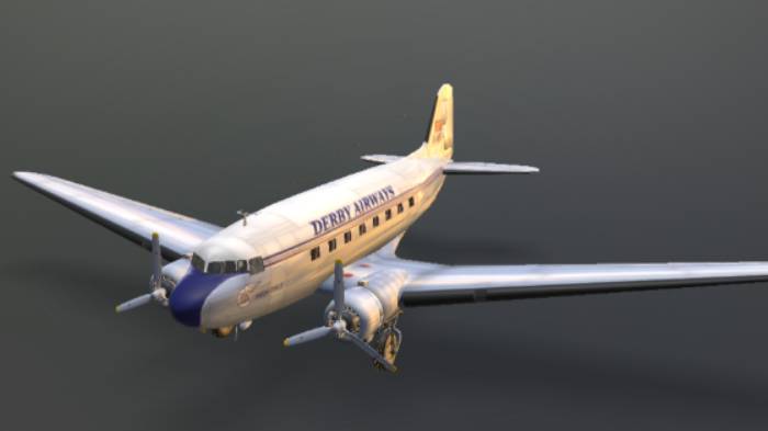 道格拉斯 DC 3飞机航天飞机,道格拉斯,航空gltf,glb模型下载，3d模型下载
