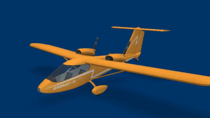 火神乌克兰轻型飞机飞机航天飞机,火神乌克兰轻型飞机,航空gltf,glb模型下载，3d模型下载