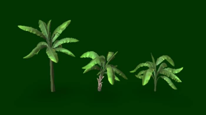 香蕉棕榈树gltf,glb模型下载，3d模型下载