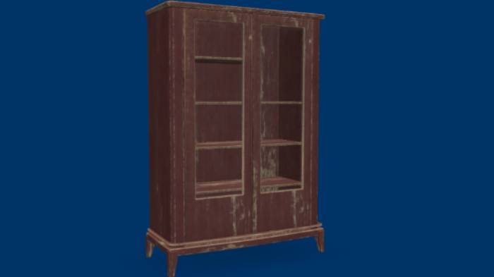 旧书柜家具家具,旧书柜gltf,glb模型下载，3d模型下载