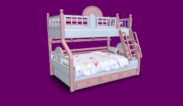  儿童床家具家具, 儿童床gltf,glb模型下载，3d模型下载