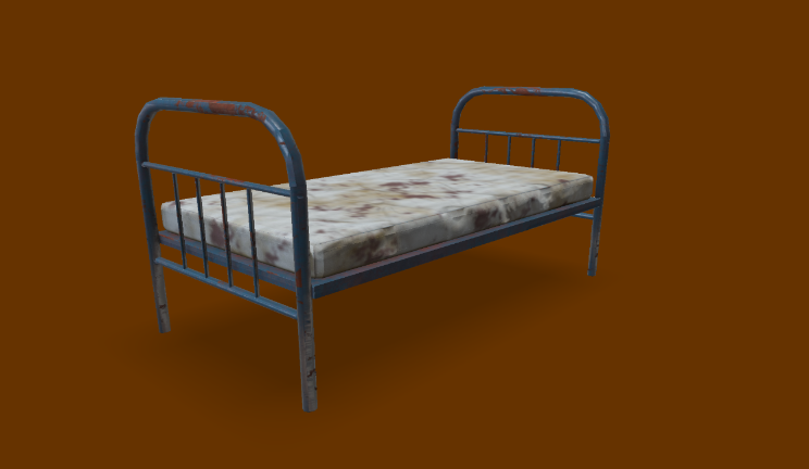 旧床家具家具,旧床gltf,glb模型下载，3d模型下载