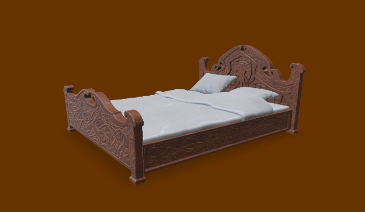 欧式床家具家具,欧式床gltf,glb模型下载，3d模型下载