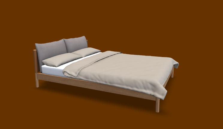 实木床家具家具,实木床gltf,glb模型下载，3d模型下载