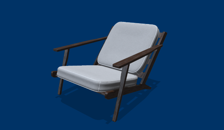  木制扶手椅家具沙发,椅子,家具gltf,glb模型下载，3d模型下载