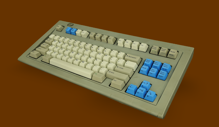 老式键盘电子电器鼠标键盘,电脑gltf,glb模型下载，3d模型下载