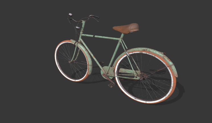 旧自行车gltf,glb模型下载，3d模型下载