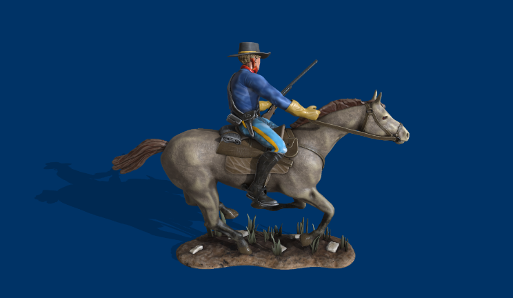 骑兵 - 用于 3D 打印人物人物,角色,骑士,马gltf,glb模型下载，3d模型下载