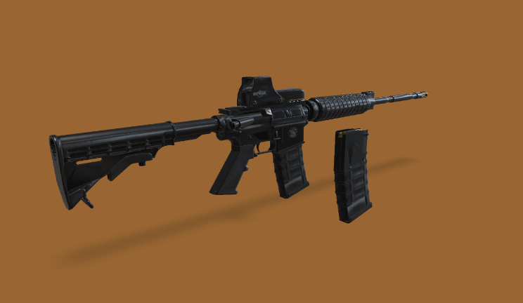 M4卡宾枪武器武器,枪gltf,glb模型下载，3d模型下载