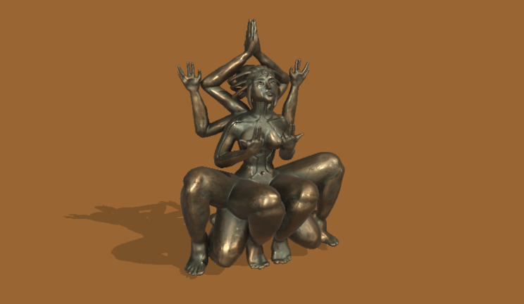 青铜神像文物雕塑青铜,文物,人物gltf,glb模型下载，3d模型下载