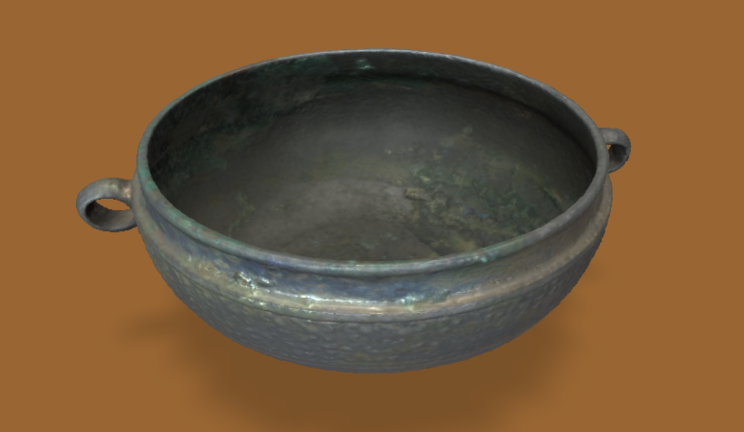 青铜碗文物雕塑青铜,文物gltf,glb模型下载，3d模型下载