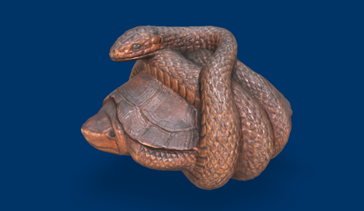 木制缠结文物雕塑动物,乌龟,蛇gltf,glb模型下载，3d模型下载
