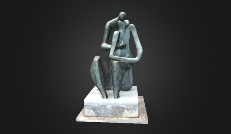青铜雕塑gltf,glb模型下载，3d模型下载