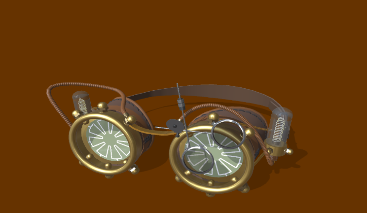 蒸汽朋克眼镜生活用品眼睛gltf,glb模型下载，3d模型下载