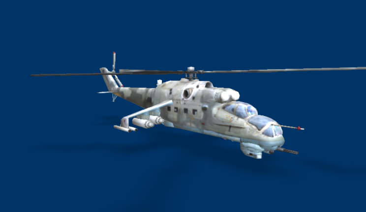 Mi-24 Hind直升机动画gltf,glb模型下载，3d模型下载