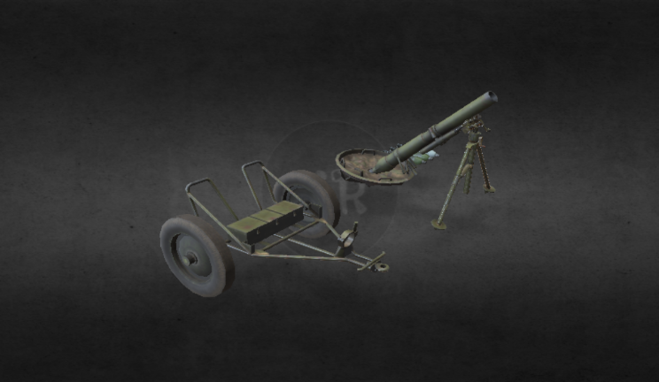 120mm榴弹炮武器武器,炮gltf,glb模型下载，3d模型下载