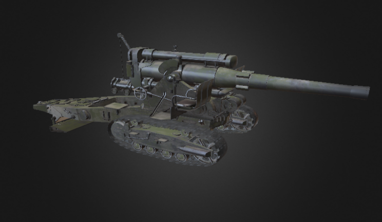 榴弹炮gltf,glb模型下载，3d模型下载