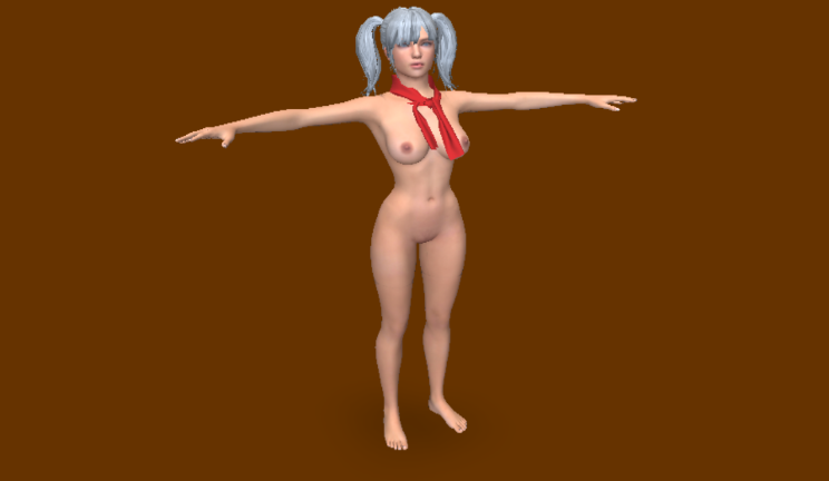 裸体女孩gltf,glb模型下载，3d模型下载
