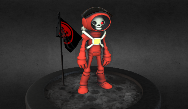 骷髅宇航员人物人物,角色,骷髅gltf,glb模型下载，3d模型下载