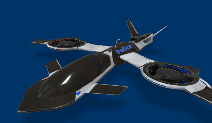 警用无人机飞机航天飞机,警察,飞行器gltf,glb模型下载，3d模型下载